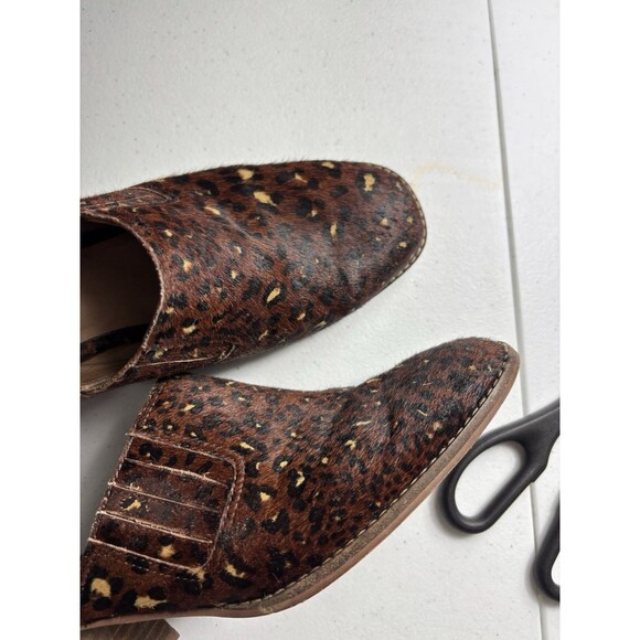 Madewell The Carey Block Clog Mule in Painted Leopard Calf Hair Squared Toe 8 - Picture 5 of 16